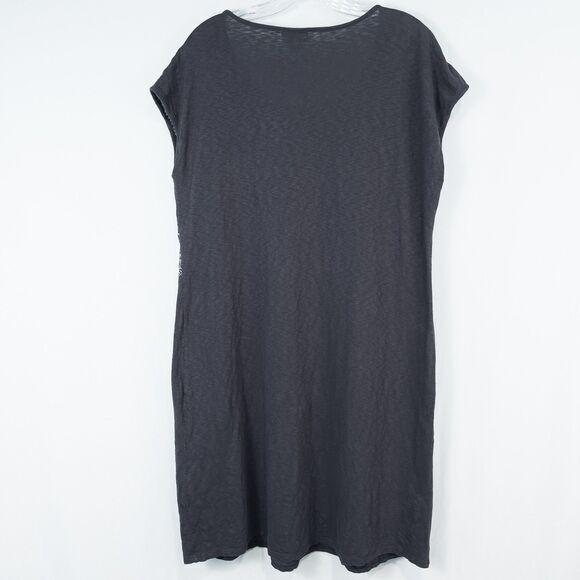 J Jill Embroidered Cotton Tunic Shift Dress Womens Medium Gray Boho Lagenlook - Picture 2 of 16